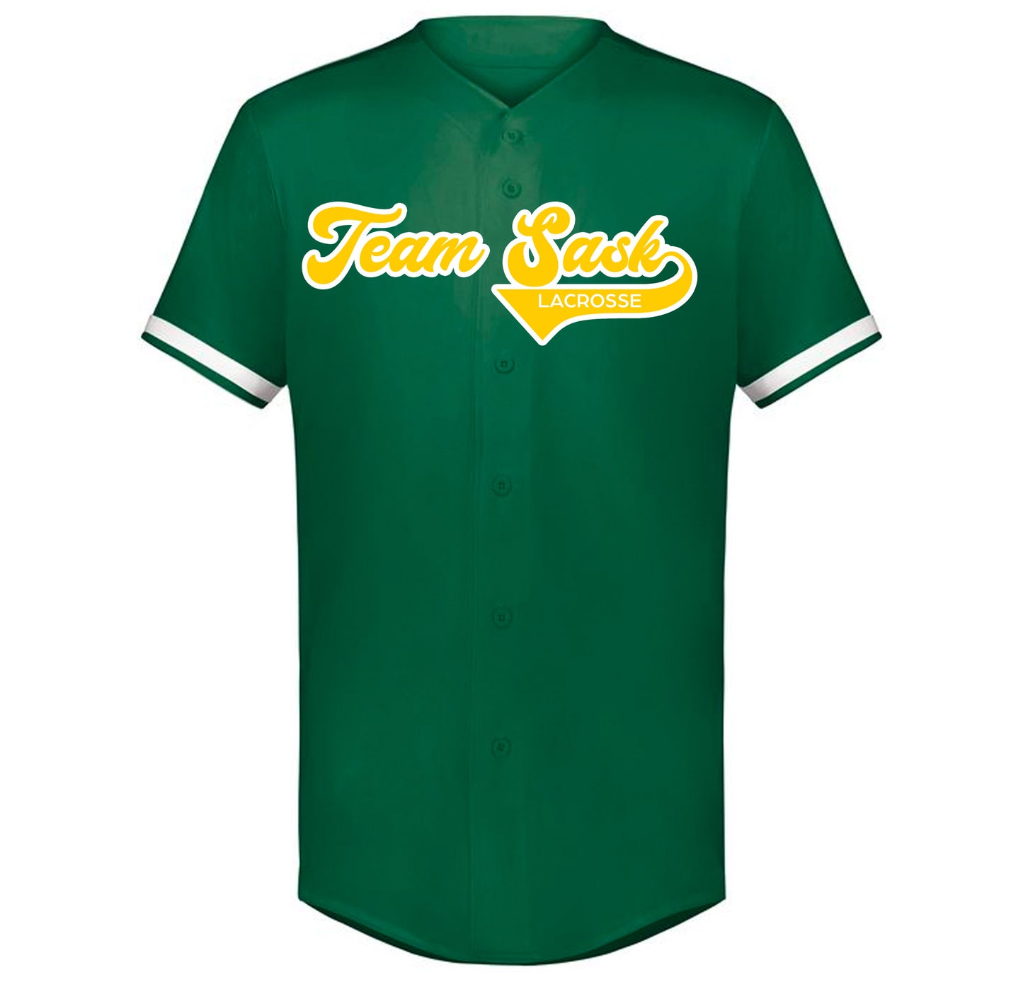 Team Sask Lacrosse - Full Button Baseball Jersey